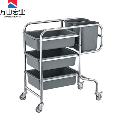万山宏业 不锈钢清洁车保洁车收餐车大号 LW37T/个