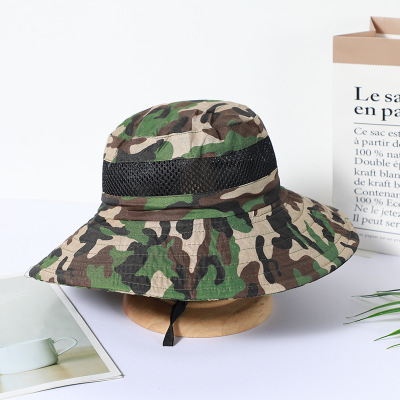 男士钓鱼帽登山户外遮阳透气盆帽防晒沙滩休闲折叠帽男