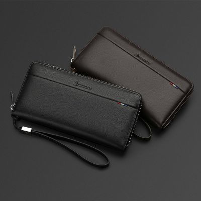 真皮手拿包男士头层牛皮手机包钱包商务休闲手抓包信封包