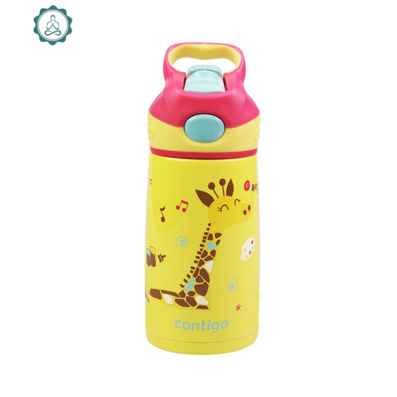 儿童保温杯双层不锈钢吸管真空户外运动水杯水壶幼儿园 封后 运动会