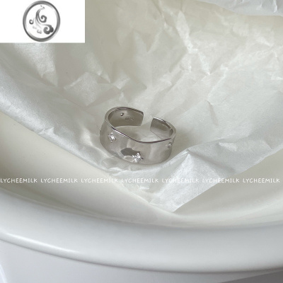 JiMiLYCHEEMILK满天星戒指女925银银开口小众极简设计冷淡风组合搭配