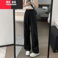 YIBUSHENG12岁女大童裤子季薄款15初中学生直筒休闲裤13少女孩速干工装裤