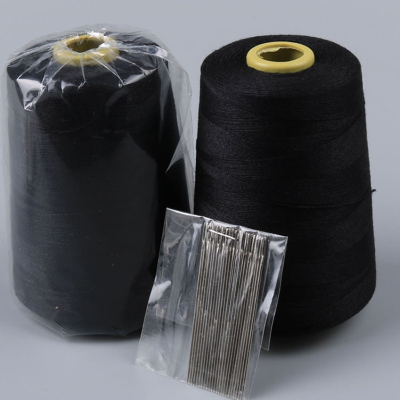乐逸仕(LEYISHI)线粗线棉被手缝针线被子线家用线缝衣缝纫线-大卷黑色2个+缝被针17根