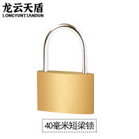 龙云天盾黄铜挂锁防水防锈栏栅门挂锁铜锁头门锁铜锁储物柜宿舍柜子锁40mm短梁