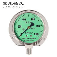 嘉禾长久 不锈钢风表压力表径向带边(绿底)Y100BF/T 块