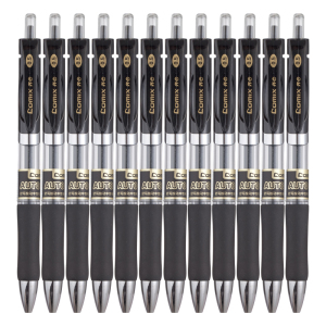 齐心(COMIX) K3511 舒写按动中性笔 0.5mm 黑色 12支装