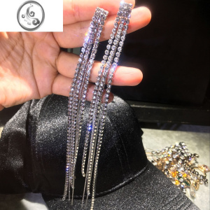 JiMi韩国长款流苏耳环S925银针性感摩登女ins网红显脸瘦小超仙耳坠 超长款耳环