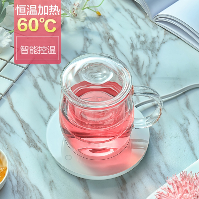 55℃度加热恒温宝水杯玻璃杯妖怪保温加热器茶杯子杯保暖杯垫(j8c)_11