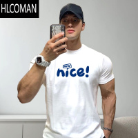 HLCOMAN 潮牌短袖运动T恤男圆领休闲上衣印花青年美式夏季240315G
