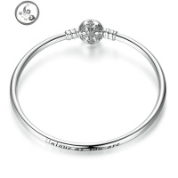 潘家风格星月神话雪花圆头手镯diy珠子手链情侣925纯银饰品基础链 JiMi