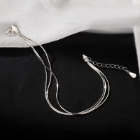 三层蛇骨手链女s925纯银三生三世简约冷淡风手环百搭网红手饰礼物送女朋友老婆情人节七夕生日礼物