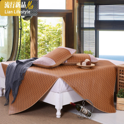 凉席折叠1.8m床单人学生宿舍0.9m席子竹席1.5米席三件套1.2藤席 三维工匠