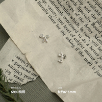 999纯银闪亮蝴蝶结小众耳钉女耳环耳饰气质简约个性ins风潮送女朋友老婆情人节七夕生日礼物