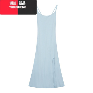 YIBUSHENG纯欲风辣妹绑带露背连衣裙女季收腰包臀裙开叉吊带裙子