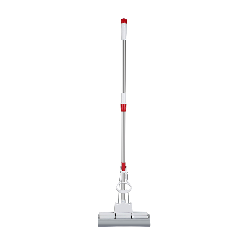 齐心L240 双排轮防干化胶棉拖把 棉头长28CM 1杆1头 米白色(不锈钢直杆)