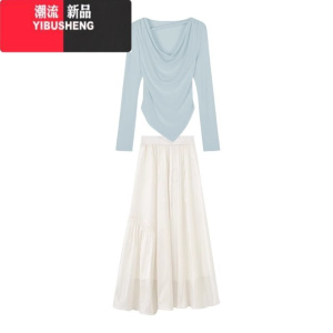 YIBUSHENG早初春季女装2024新款茶系连衣裙子女春秋小个子韩系穿搭一整套装