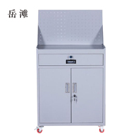 岳滩文件柜工具柜加厚铁皮储物柜工厂车间用带抽屉汽修多功能收纳柜灰白色一斗小柜含轮子