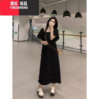 YIBUSHENG大码250斤蛋糕裙天连衣裙微胖mm长款女装宽松外出a字短袖长裙子