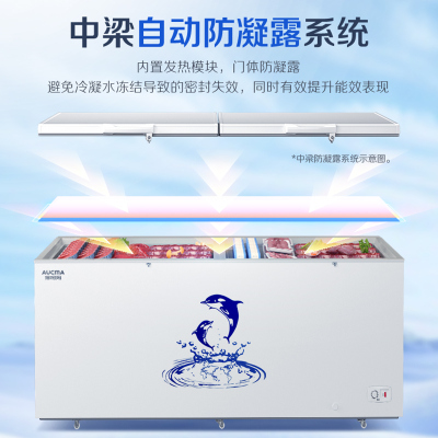 澳柯玛顶开门商用大容量625升卧式冷柜BC/BD-625AYYS -38度低温合金内胆冰柜