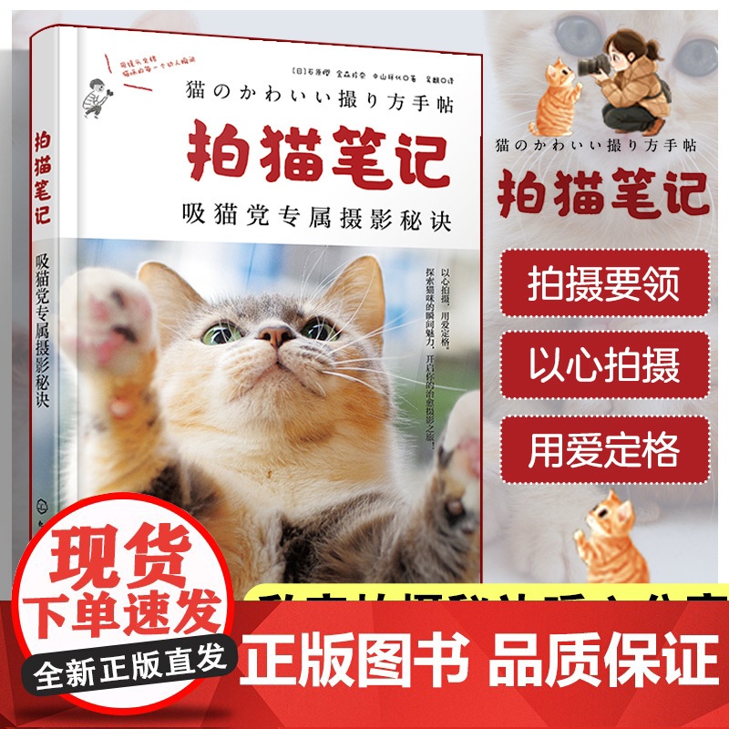 拍猫笔记 猫咪摄影师私家拍摄诀窍 吸猫党专属摄影秘诀养猫爱好者拍摄指南魅力秘诀基础 相机设置光线运用构图技巧宠物摄影图书
