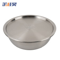 金桂昊 304 不锈钢汤盆 砂光汤盆+盖子 24cm 个