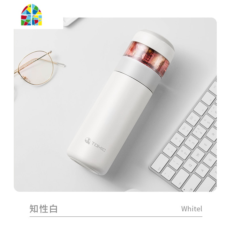 茶水分离杯内胆泡茶杯网红保温杯女便携水杯子男 FENGHOU 知性白--尊享礼盒装+玻璃杯身