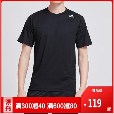 adidas男服短袖T恤2019新款综合训练跑步运动服DW9825