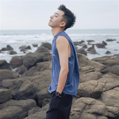 夏季宽松坎肩背心男港风oversize无袖t恤薄款韩版运动男生上衣服运动背心蓝色臻依缘