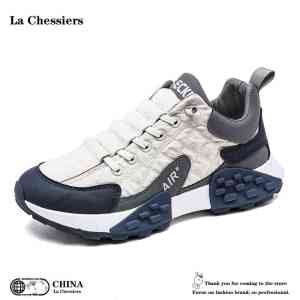 La Chessiers男鞋2024春秋季新款韩版百搭休闲运动跑步厚底防滑板鞋小众老爹潮鞋