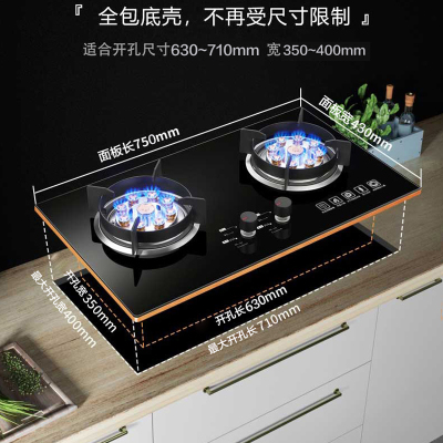 巧妙（QIAOMIAO）燃气灶天然气灶灶具煤气灶双灶液化气灶家用煤气炉台式嵌入式9腔大火鸳鸯灶SJ300+天然气自行安装
