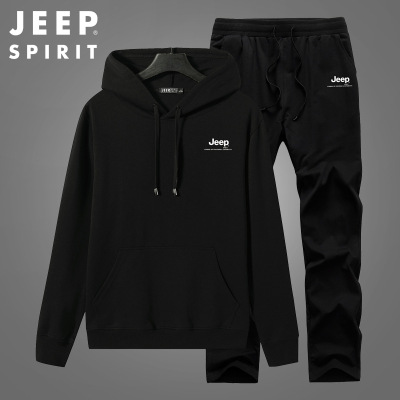 JEEP吉普春秋季卫衣运动休闲套装男连帽韩版潮流一套衣服男TT7504