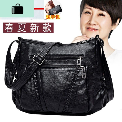 真软皮中年女包妈妈包2020新款潮奶奶婆婆包百搭女士单肩包斜挎包NEW LAKE