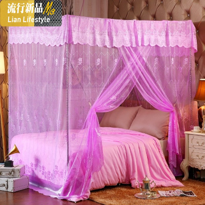 加密单开1.5米1.8m床加厚不含单传统方顶支架蚊帐纱家用1.2老式 三维工匠