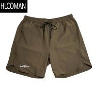 HLCOMAN美式运动健身短裤男速干训练四分裤跑步宽松弹力篮球裤带内衬夏季