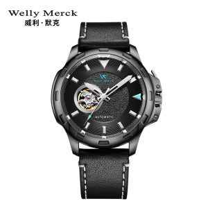 welly merck威利默克手表男新款自动机械表品牌正品防水时尚男表冒险家系列镂空腕表WM038M