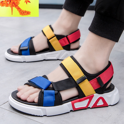 夏季凉鞋男潮流韩版室外沙滩凉拖个性外穿运动版夏天网红学生拖鞋简畅