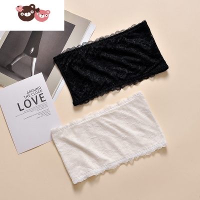 绿彩虹光蕾丝学生内衣女裹胸夏季一片式抹胸白色内搭防走光无肩带打底围胸