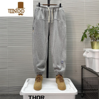 YANXU灰色卫裤男士2023新款潮牌运动裤子九分束脚裤男款宽松长裤