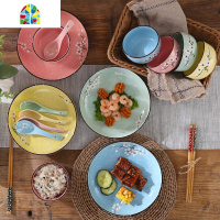 日式家用陶瓷礼品餐具组合礼盒装碗筷碗盘碗碟套装批盘子碗米饭碗 FENGHOU 四色4碗4筷4勺