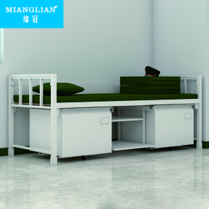 绵冠MIANGUAN制式营具钢制加厚单人床学生公寓床员工宿舍床铁架床营房单人床