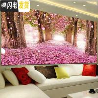 三维工匠钻石画新款客厅浪漫樱花树风景2019满贴砖大气自己 [满钻]180*70cm[炫彩魔方AB][全部贴]多配十字绣