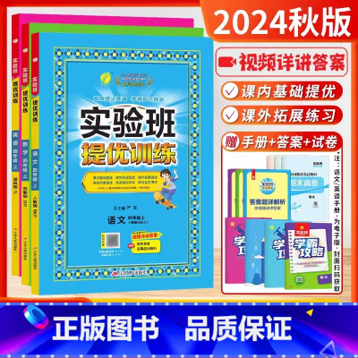 2024秋[4上]语数英 共3本-江苏版 小学四年级 [正版]2024秋新版实验班提优训练四年级上下册语文数学英语苏教版