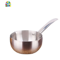 不锈钢加厚雪平锅奶锅不粘锅家用宝宝辅食泡面汤煎煮一体 FENGHOU 18cm加厚木柄明火使用