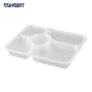 CONGERT 一次性餐盒 直角五格1250ml 箱