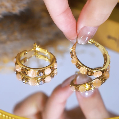 925银针耳环女2025新款耳圈高级感轻奢小众气质百搭耳钉耳饰送女朋友老婆情人节七夕生日礼物