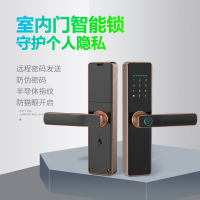 卡修斯一握开指纹锁密码锁全自动猫眼智能锁家用电子锁防盗智能门锁 S13/v16(无屏无摄)