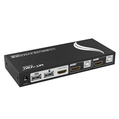 迈拓维矩MT-HK201 高清KVM切换器2进1出 HDMI2.0版4K@60Hz USB2.0自动多电脑共享键鼠显示