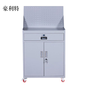 豪利特工具柜加厚铁皮储物柜工厂车间用带抽屉汽修多功能收纳柜灰白色一斗小柜含轮子