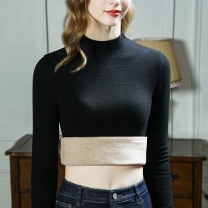 秋冬羊绒蚕丝打底衫女新款女装内搭德绒保暖上衣女加绒加厚