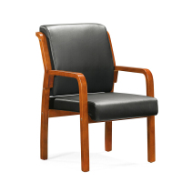 慧采云 办公家具办公椅电脑椅会议椅培训椅带扶手皮革实木椅子洽谈椅